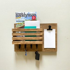 Entryway Wall Mounted Key Hanging Rack Mail Organizer Rustic Wall Mounted Mail Organizer for Wall keychain hanger