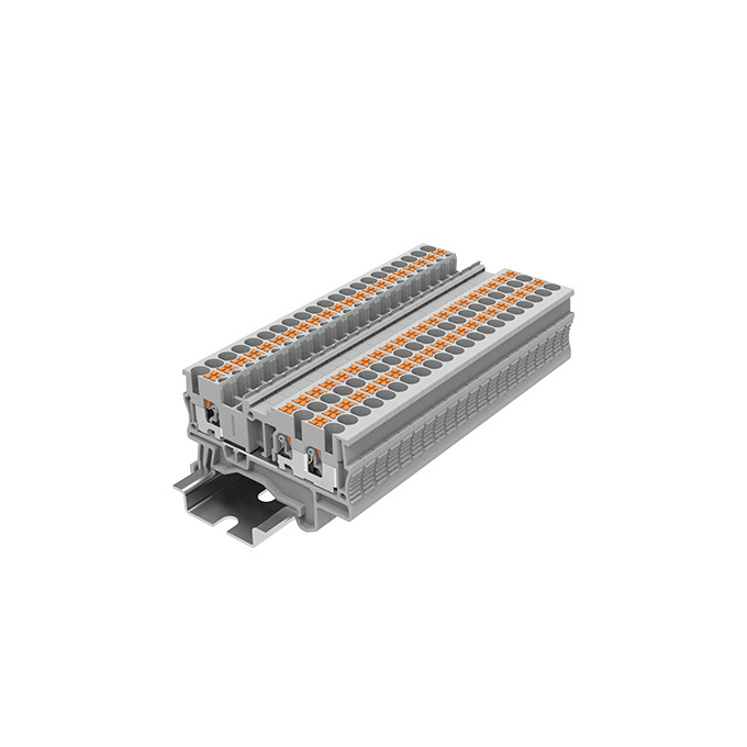 Factory direct sales Fast Wiring Connector Din Rail Terminal Block Pt2.5-3  Spring Connection Push In Conductors Wire Connector