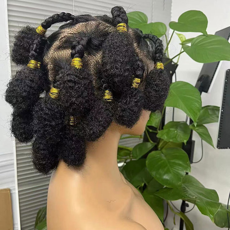 Wholesale Price Africa Full Lace Synthetic Braided Wigs Halloween Bnatu Knots Braided Wig 360 Lace Frontal Wig For Black Women