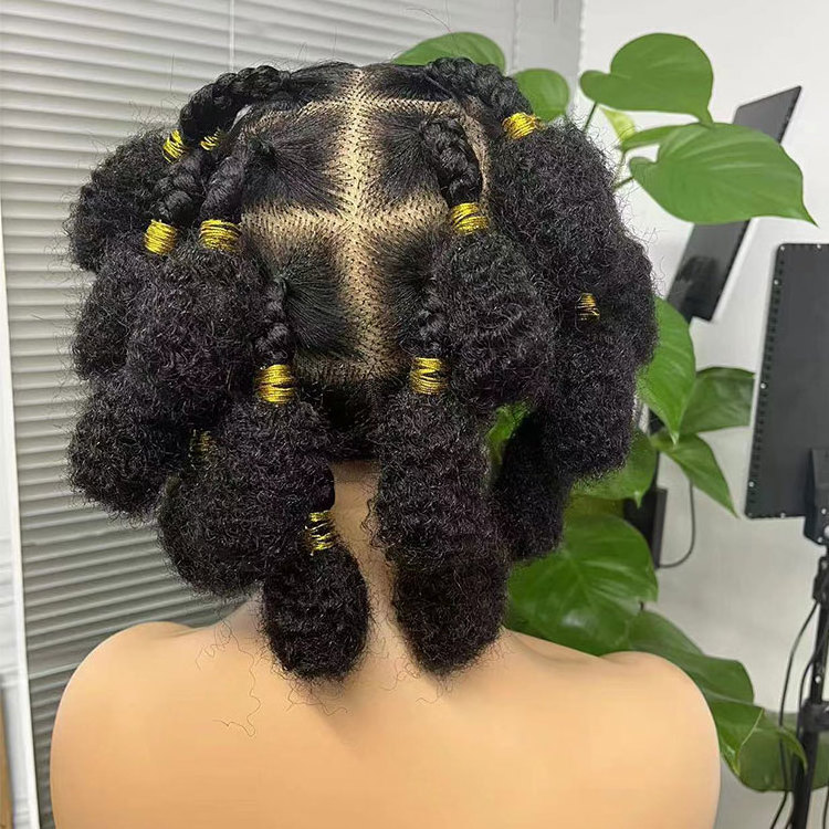 Wholesale Price Africa Full Lace Synthetic Braided Wigs Halloween Bnatu Knots Braided Wig 360 Lace Frontal Wig For Black Women