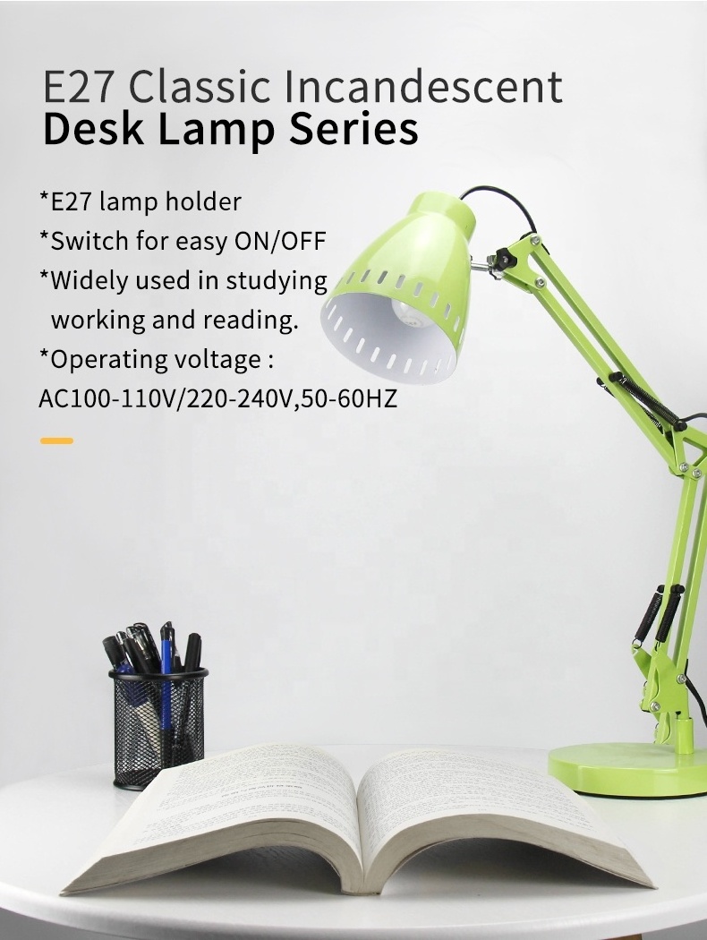 SML Office Using Reading Desk Table Lamps Multi Colors Durable Swing Arm E27 Incandescent Bulb