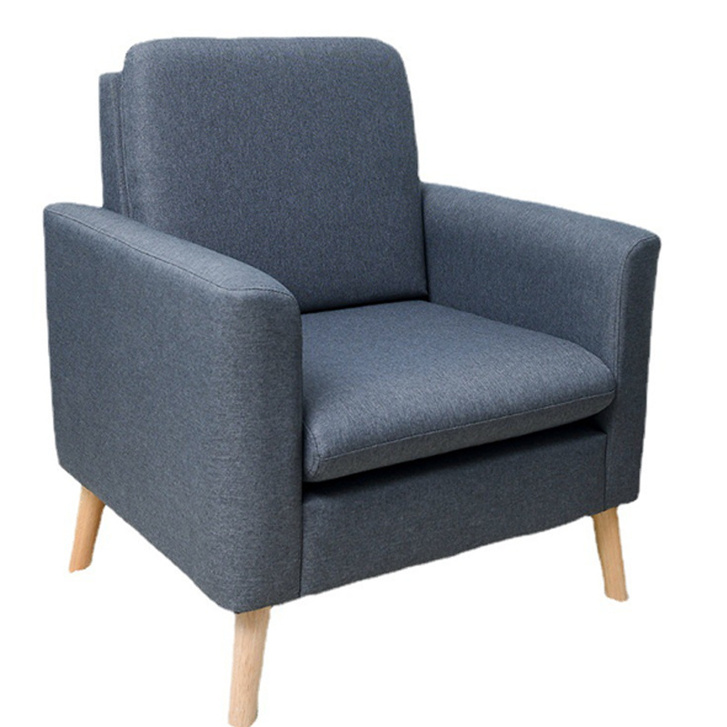 Modern Accent Fabric Chair Single Comfy Upholstered Arm Sofa Chair for Living Room With Wooden Legs