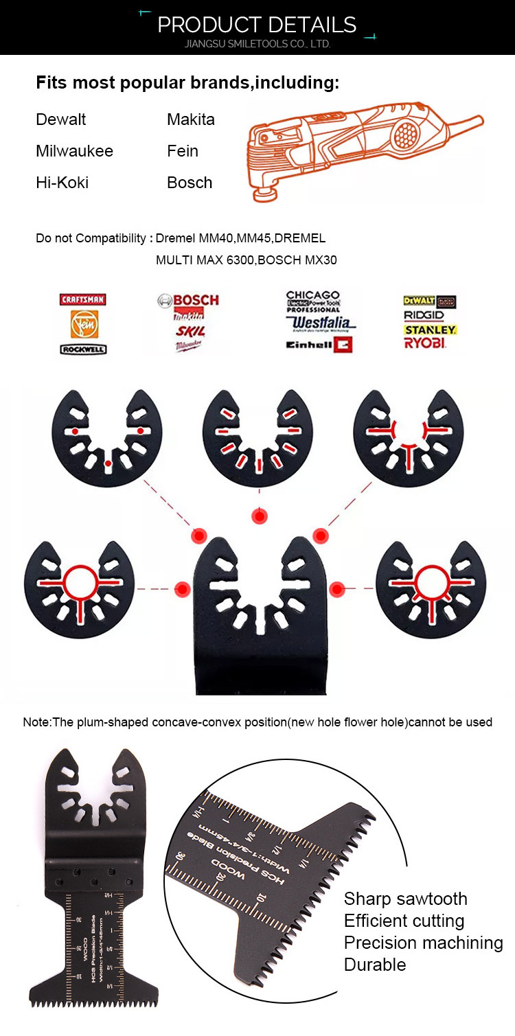 Wood Cutting Oscillating Saw Blades Cutting Soft Metal Swing Saw Blades