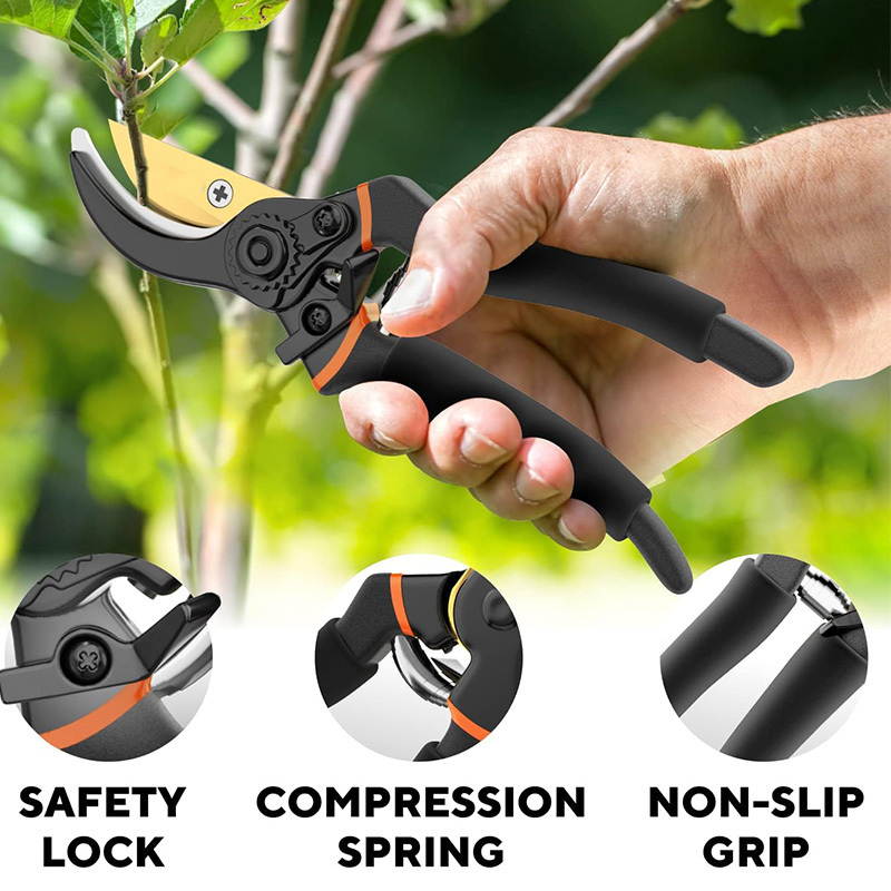 Professional 8 Inch SK-5 Material Sharp Garden Scissors Tree Flower Cutting Household Pruning Shears