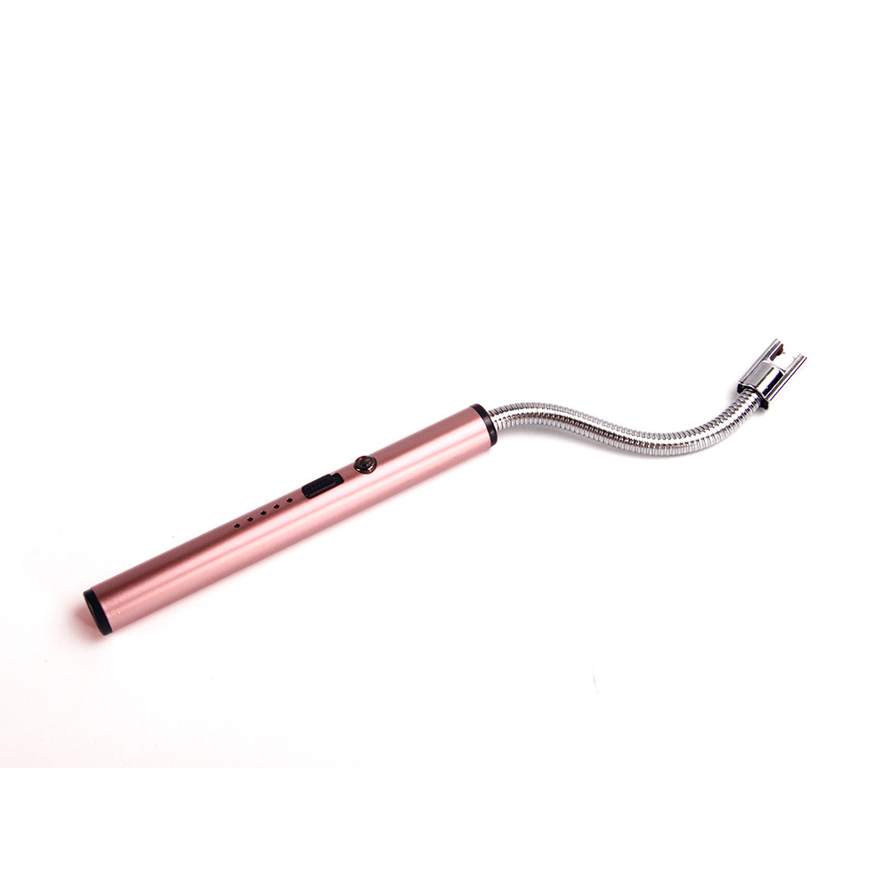 Custom Rose Gold Flameless ARC Electric USB Kitchen Lighters Electric Lighter USB rechargeable With Long Bendable Neck