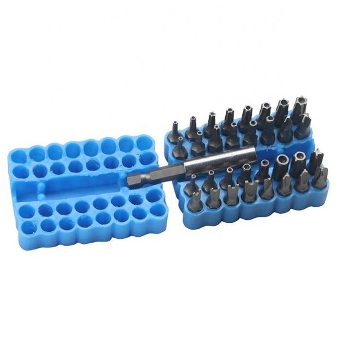 Screwdriver Bit Set 33pc Security Tool Drill Holder Torx Star Hex Security Bit Set Torx Star Hex 1/4