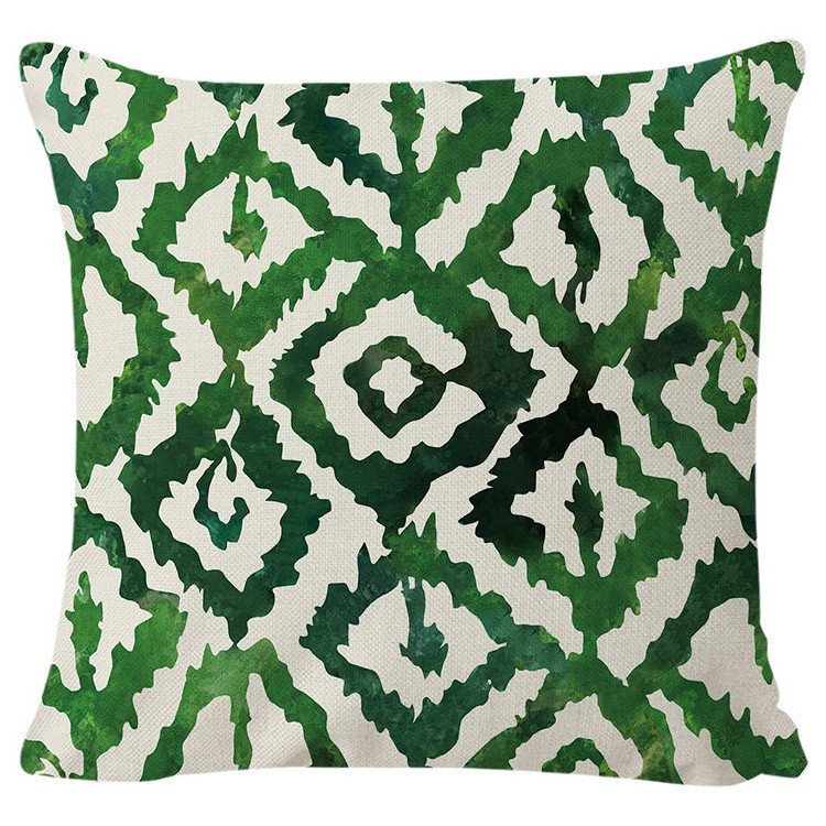 Green Outdoor Throw Pillow Covers Blue Couch Patio Furniture Bench Geometric Striped Square Indoor Cushion Cover