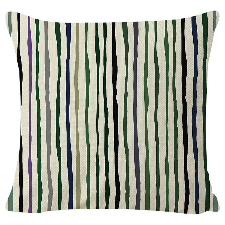 Green Outdoor Throw Pillow Covers Blue Couch Patio Furniture Bench Geometric Striped Square Indoor Cushion Cover