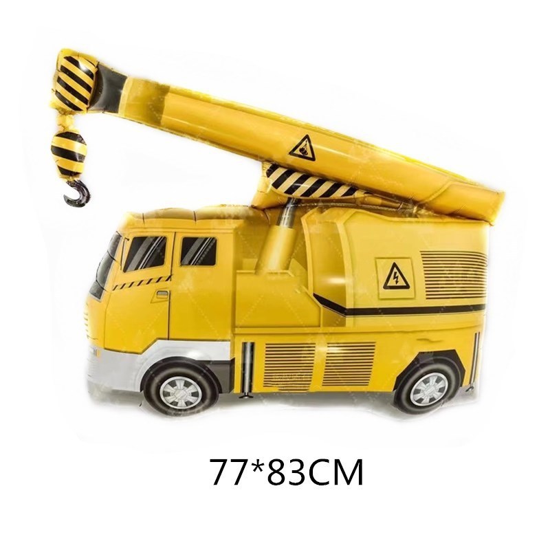 Wholesale large Engineering Fleet Vehicle  Shape Helium Foil Balloons Crane Excavator Series Kids Toy Birthday Party Decoration