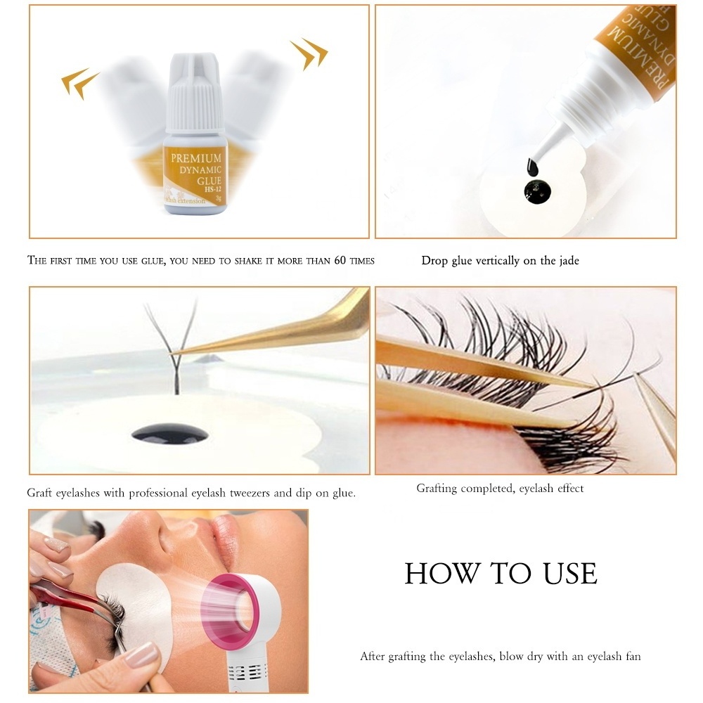 Private Label Korea Eyelash Extension Glue  HS 12 DYNAMIC korean lash glue 5ml of HS 12 DYNAMIC glue