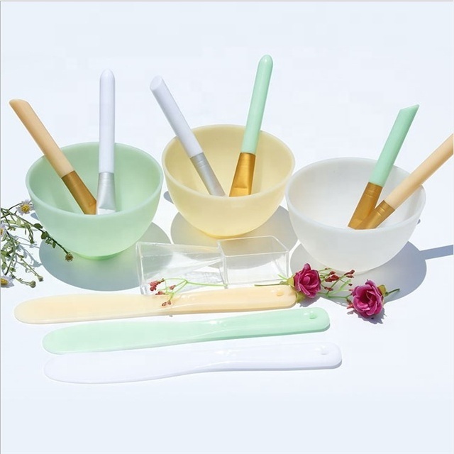 DIY customized  face mask mixing bowl color elastic silicone mask bowl set