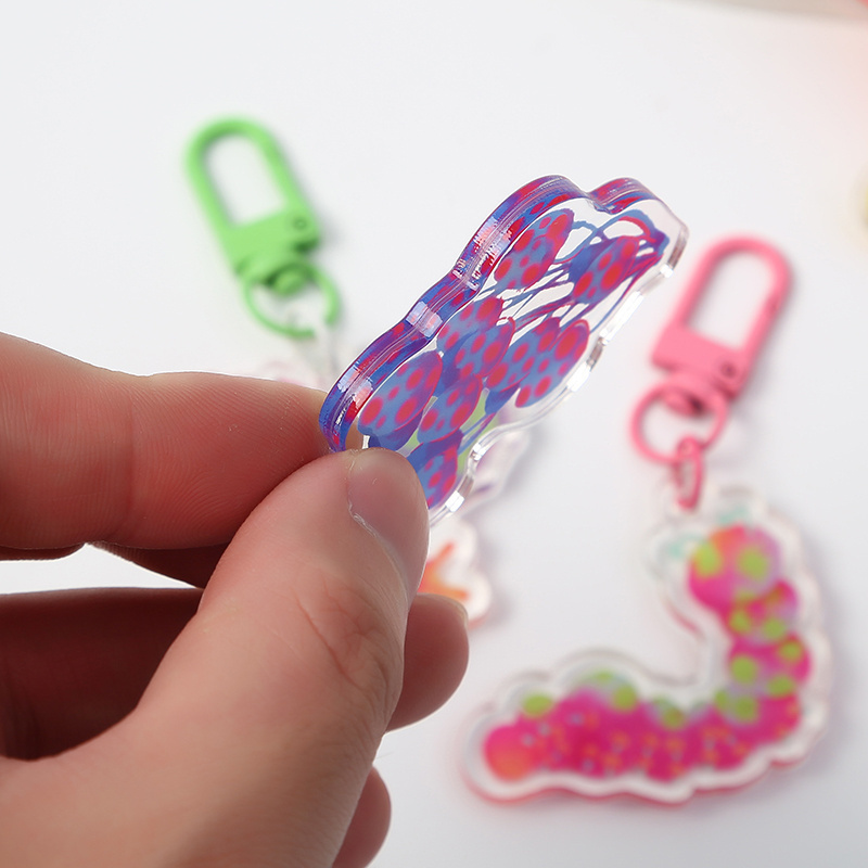 custom printed clear acrylic keychain personalized epoxy resin double sided acrylic charms