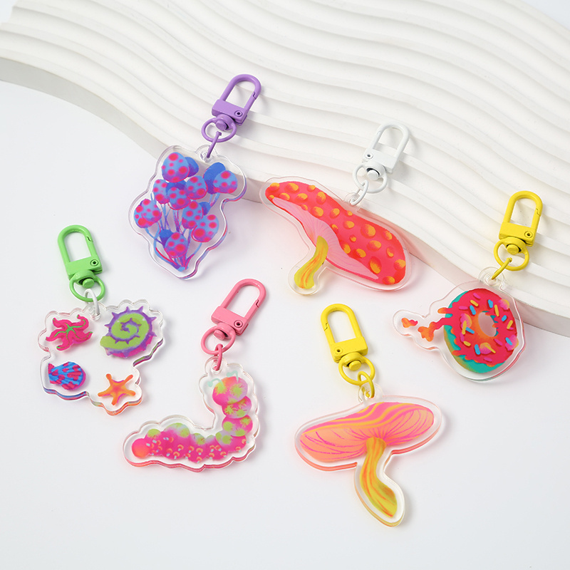 custom printed clear acrylic keychain personalized epoxy resin double sided acrylic charms