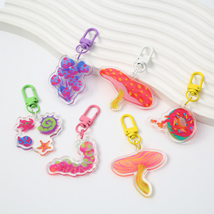 custom printed clear acrylic keychain personalized epoxy resin double sided acrylic charms