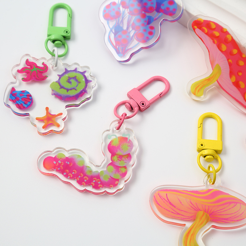 custom printed clear acrylic keychain personalized epoxy resin double sided acrylic charms