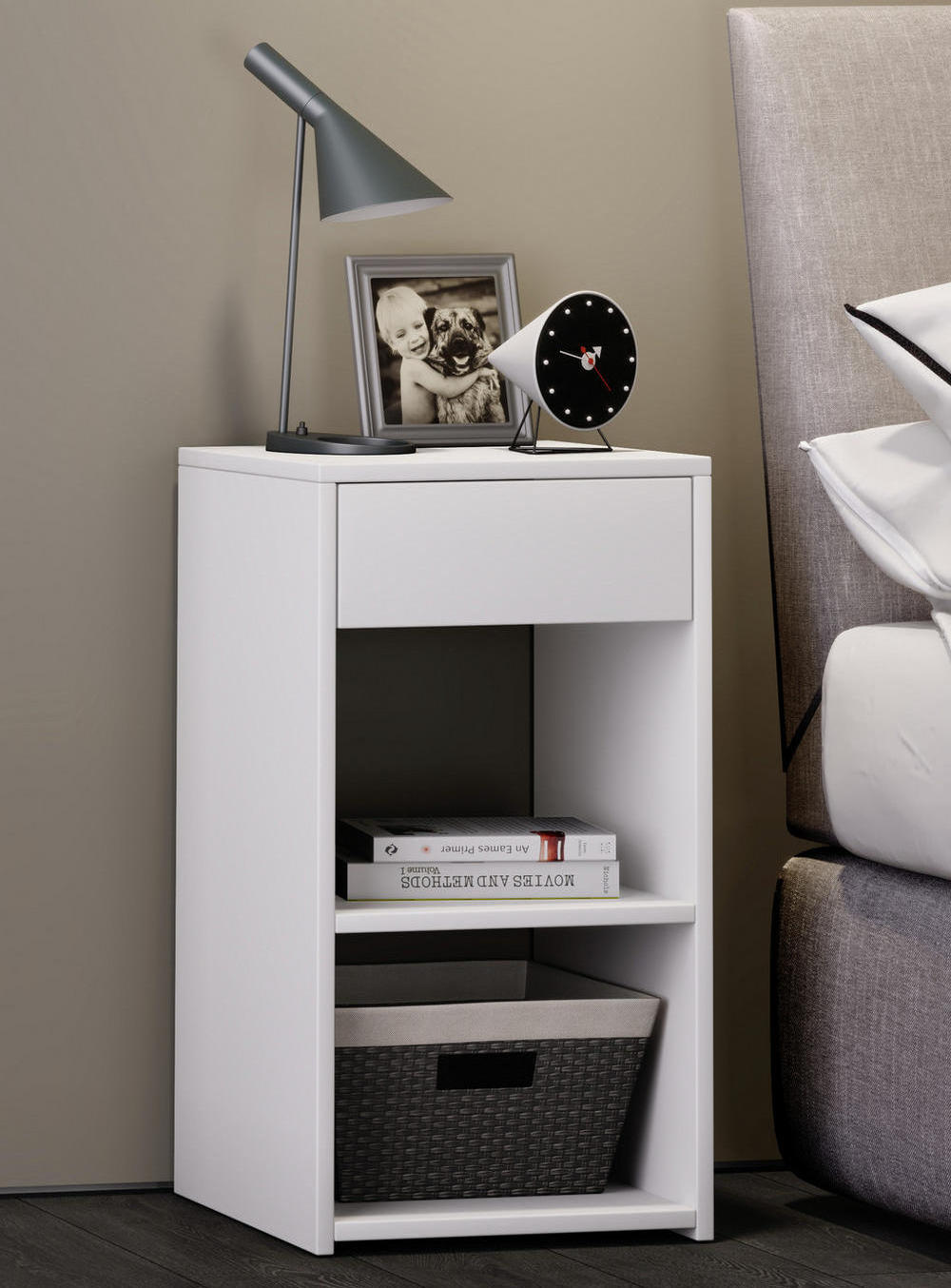 easy assemble OEM night stand bedside table wooden night stand white night stand