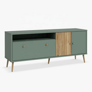 American style tv cabinet 2024 new fashion tv stand storage cabinet wood display green tv stand