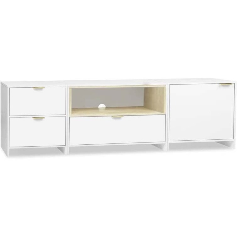 Separable Design Scandinavian Style Modern Wooden 3-in-1 TV Cabinet for TVs up to 70