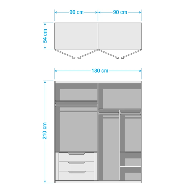 Environmentally friendly materials closet system dark wood wardrobe wooden cupboard for bedroom