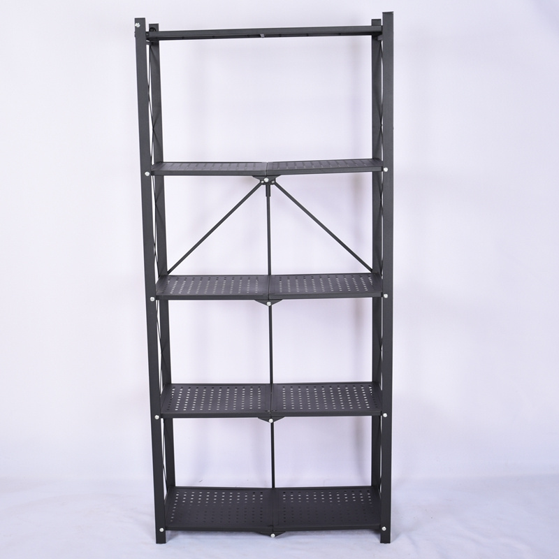 Factory Direct Supply Free Sample Storage Foldable Shelves 5 Tier Metal Kitchen Shelf Racks