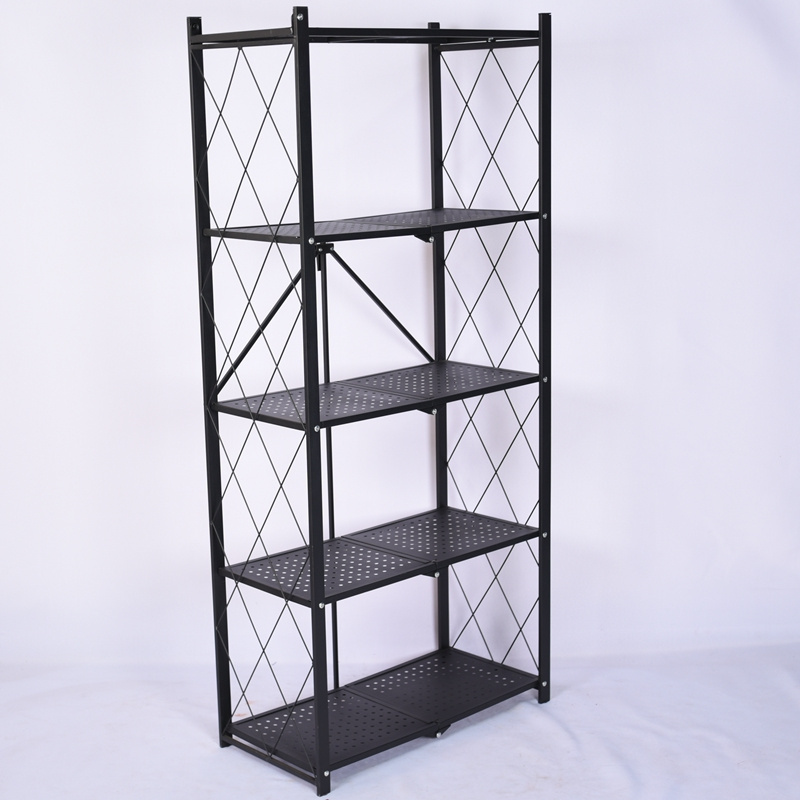 Factory Direct Supply Free Sample Storage Foldable Shelves 5 Tier Metal Kitchen Shelf Racks