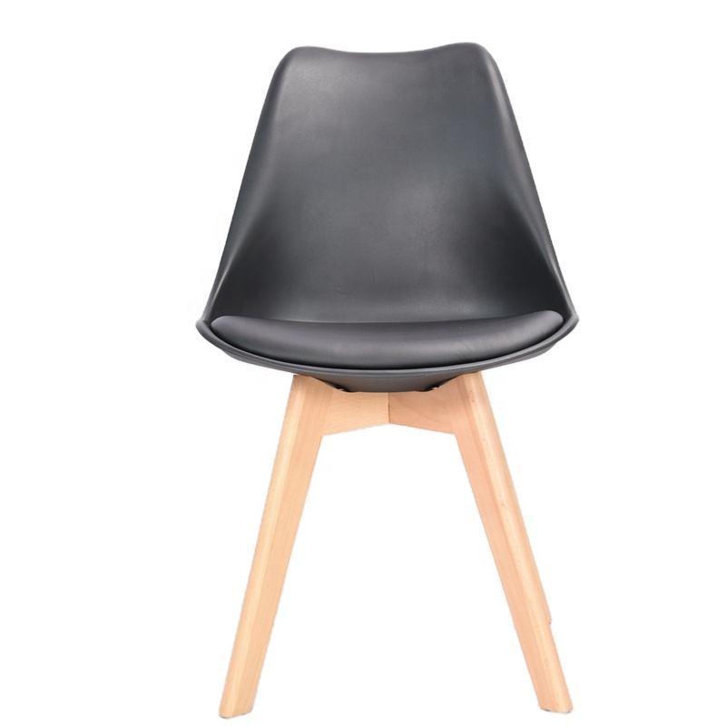 Factory Direct Sale Modern Home Furniture Plastic Style Gross Tulip Wooden Legs Dining Room Chairs