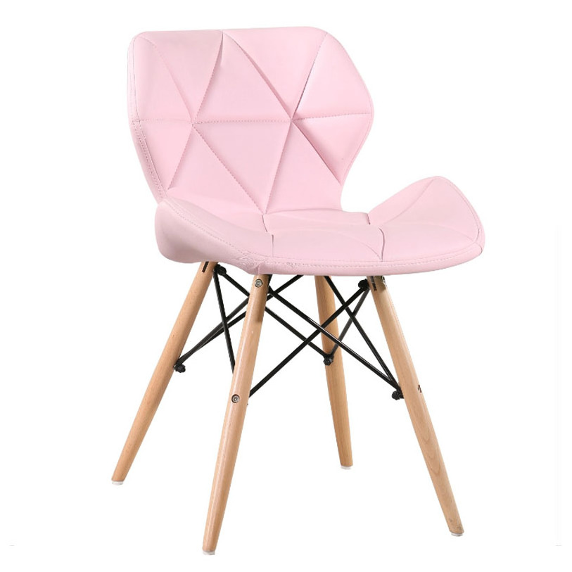 Modern Dining Room Furniture Butterfly Design PU Leather Seat with Solid Wood Legs Dining Chair