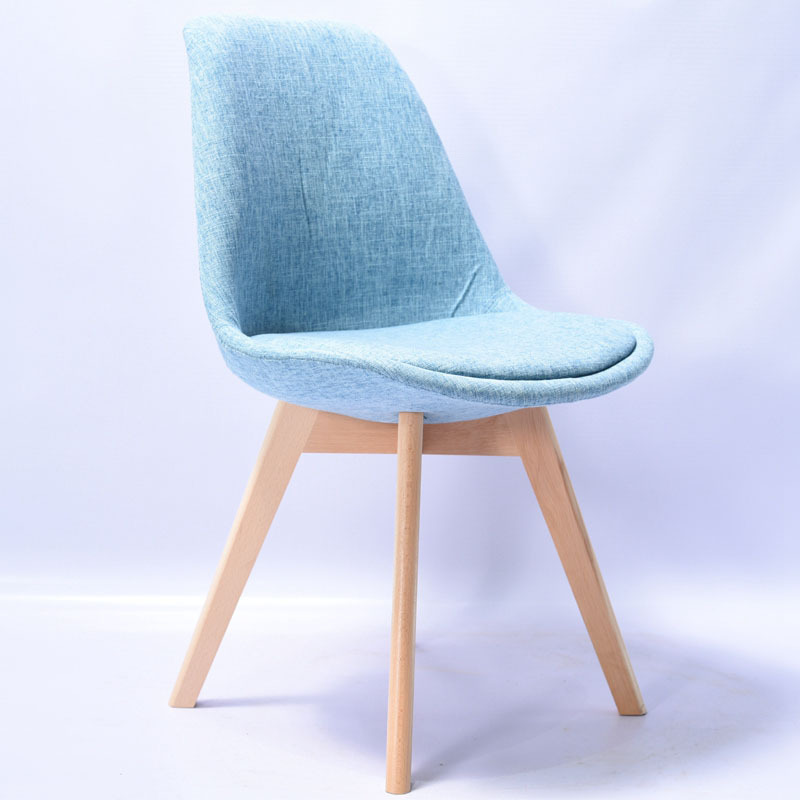 Modern Home Furniture Nordic Style Tulip Cafe Dinner Chair Design Fabric Dining Plastic Chair With Solid Wood Leg Price For Sale