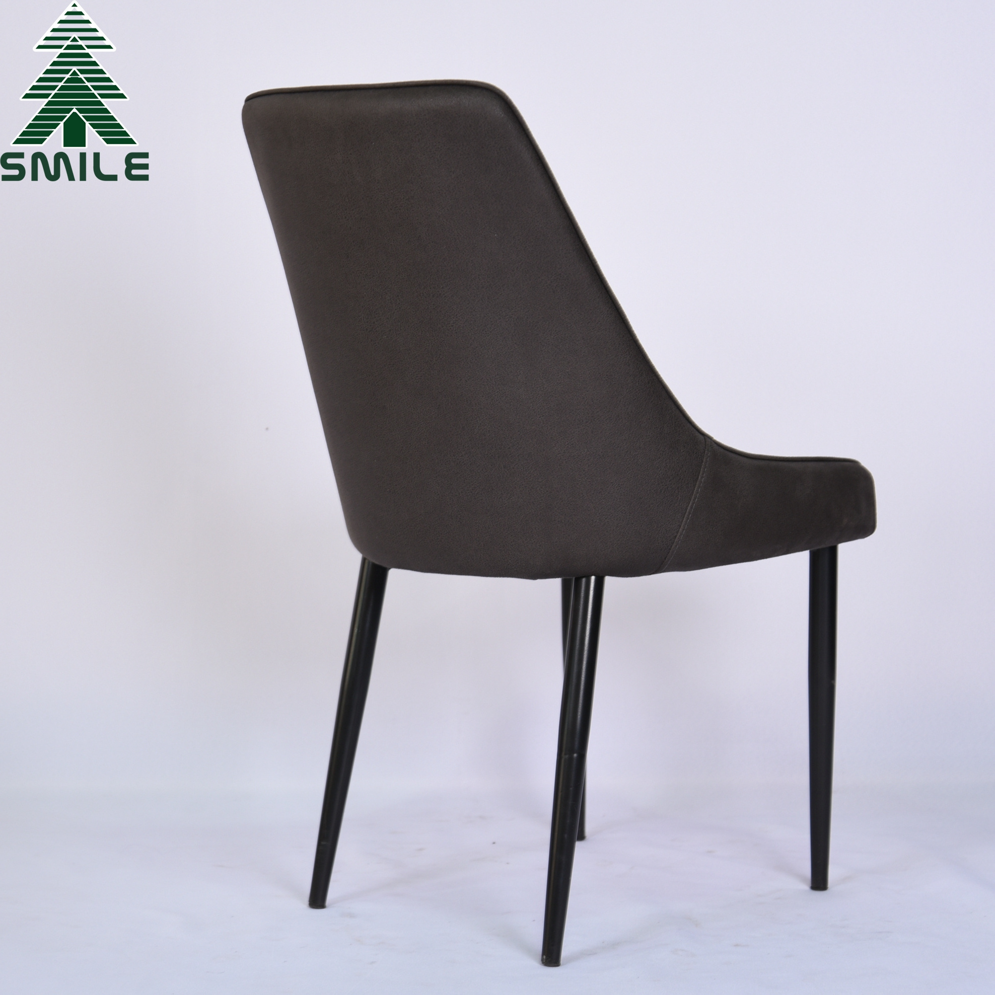 China factory sale dining room furniture fabric liner black metal legs modern dining kitchen chair