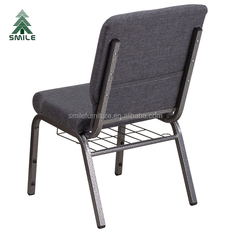 Extra Wide Patterned Fabric Church Chair for theater