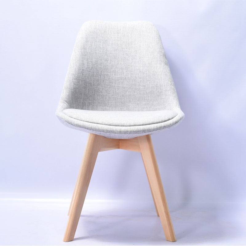 Modern Home Furniture Nordic Style Tulip Cafe Dinner Chair Design Fabric Dining Plastic Chair With Solid Wood Leg Price For Sale