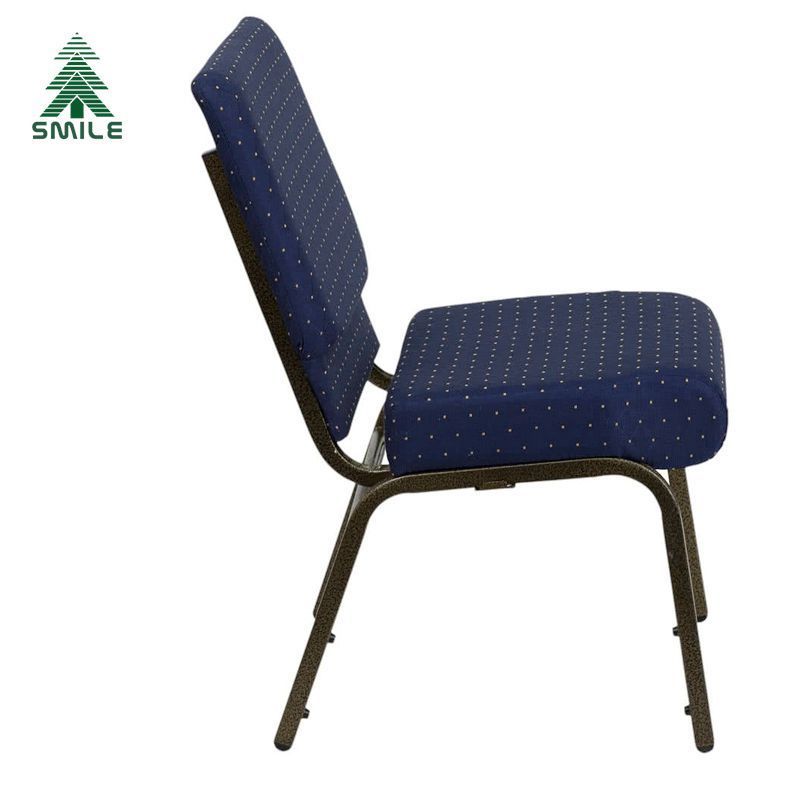 Free sample cheap customized metal padded church chairs with interlock