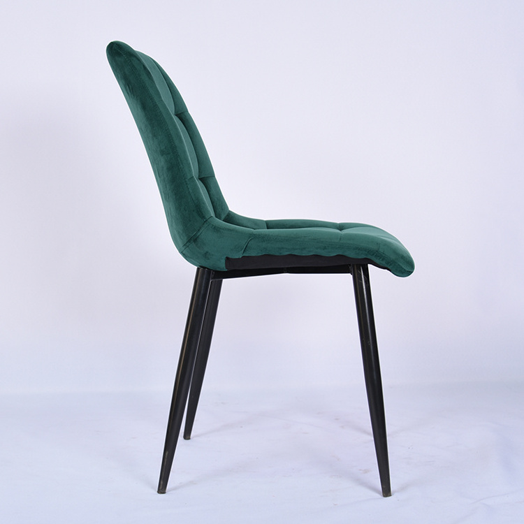 Made in China Best Quality Luxury Design Comfortable Home Kitchen Chair High Back Green Fabric Velvet Dining Chairs