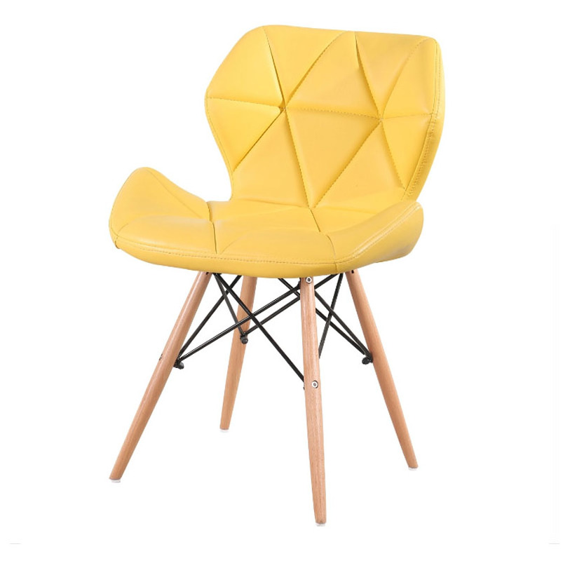 Modern Dining Room Furniture Butterfly Design PU Leather Seat with Solid Wood Legs Dining Chair