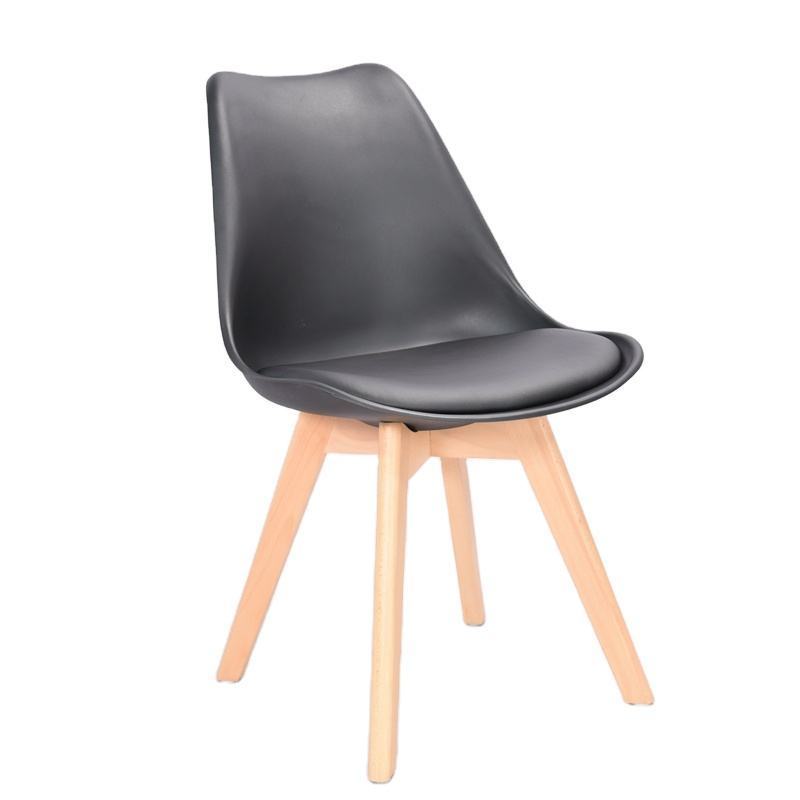 Factory Direct Sale Modern Home Furniture Plastic Style Gross Tulip Wooden Legs Dining Room Chairs