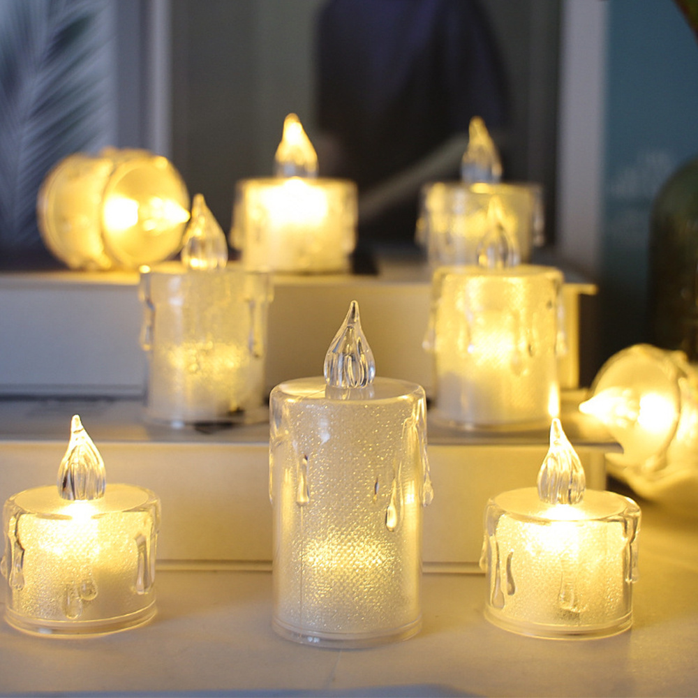 long lasting battery operated electric flameless led votive tealight candles with bright warm light