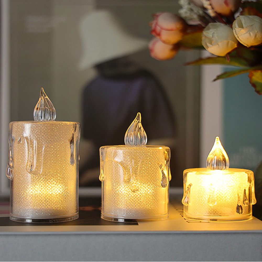 long lasting battery operated electric flameless led votive tealight candles with bright warm light