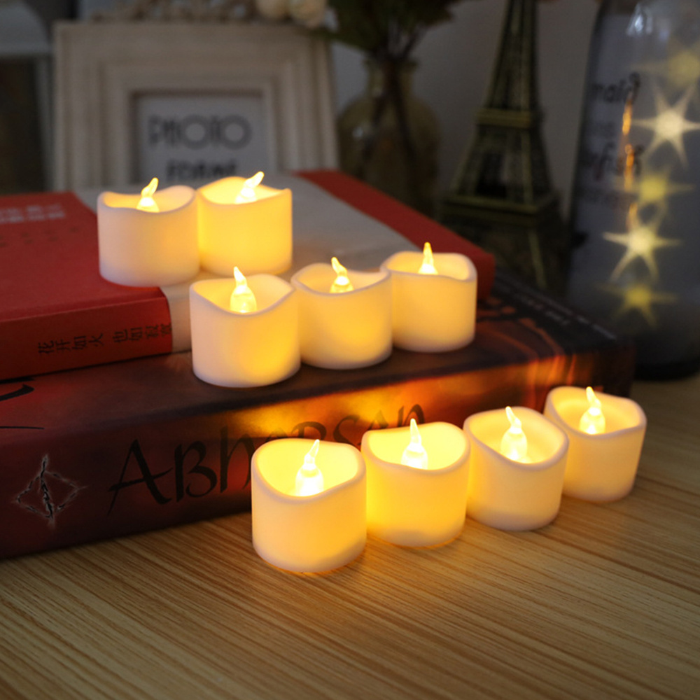 Valentines LED Candles, Realistic and Bright Flickering Bulb Battery Operated Flameless LED Tea Light, Wedding Candle Lights