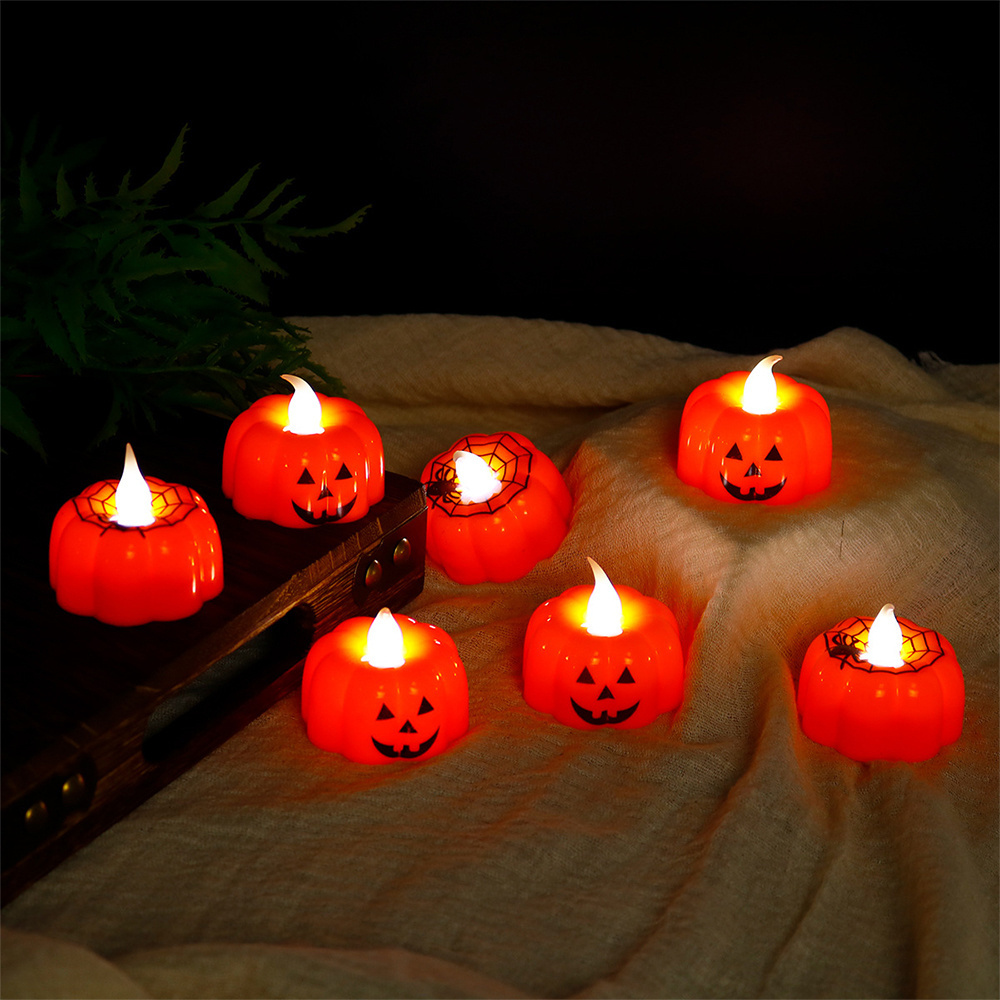 Halloween Decorations LED Black Flameless  Candles Flickering Tea Lights for Fall Holiday Decor