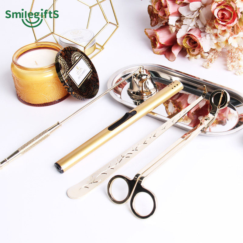 Candle care kit Gold Scented Luxury Brass Candle Snuffers Wick Trimmers Scissors Dippers Candle care kit