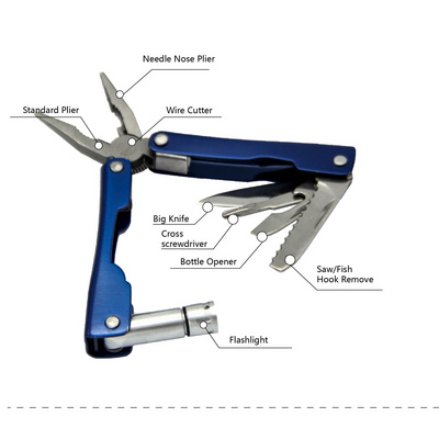 Custom Logo Multi-tool Pocket Knife Multitool Multy with Pliers Screwdriver Knife Flashlight