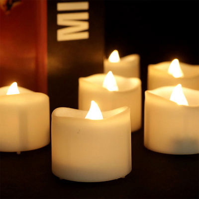 Battery Operated Flameless Candles, Ivory Real Wax Pillar LED Candles