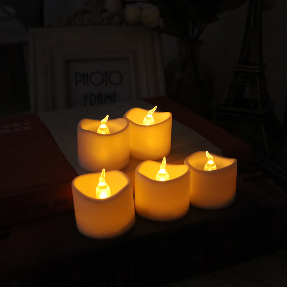 Battery Operated Flameless Candles, Ivory Real Wax Pillar LED Candles