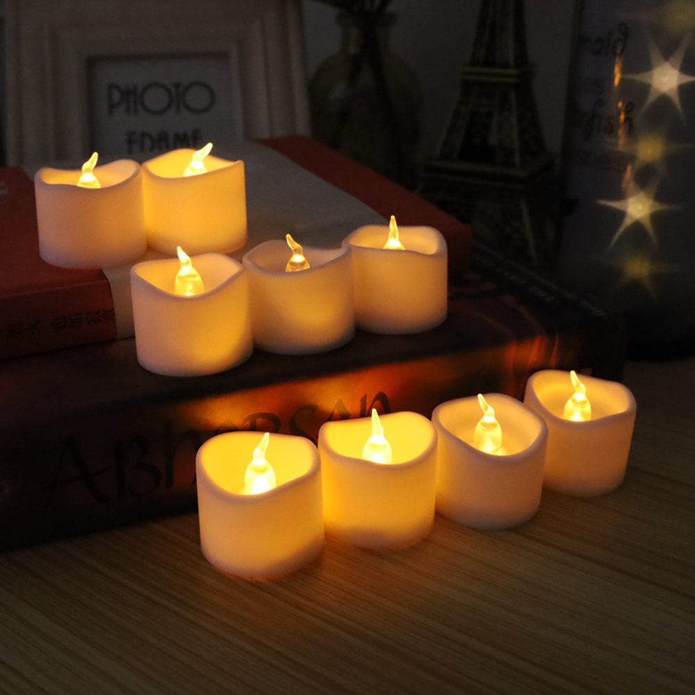 Battery Operated Flameless Candles, Ivory Real Wax Pillar LED Candles