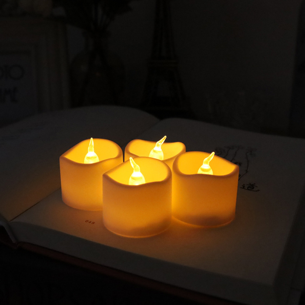 Hot 12PCs Realistic Battery Powered Flameless Candles Candela Del Battery Included LED Tea Light Candles Light Lamp