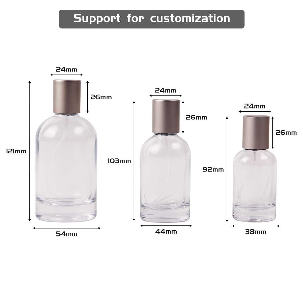 Glass Bottle Perfume Bottles 1oz 2oz 30ml 50ml 100ml Clear Empty Glass Dropper Essential Oil Bottle Packing