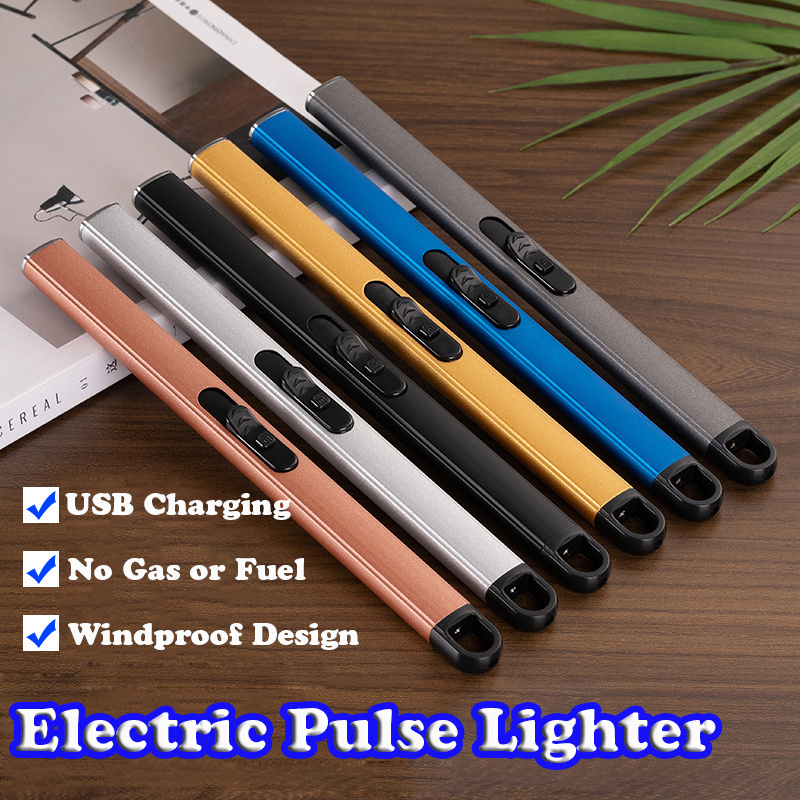 High Quality Windproof Multi-color Matte Rechargeable USB Arc Electric Lighter Candle Lighter BBQ Usage