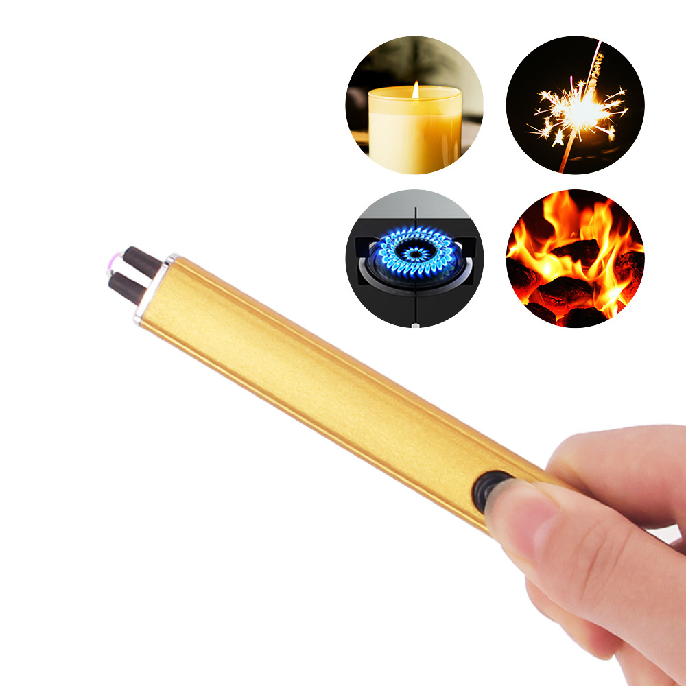 Encendedor Rechargeable Lighters USB Windproof Plasma Arc Lighter Kitchen Lighter for Candle Gas Outdoor Barbecue