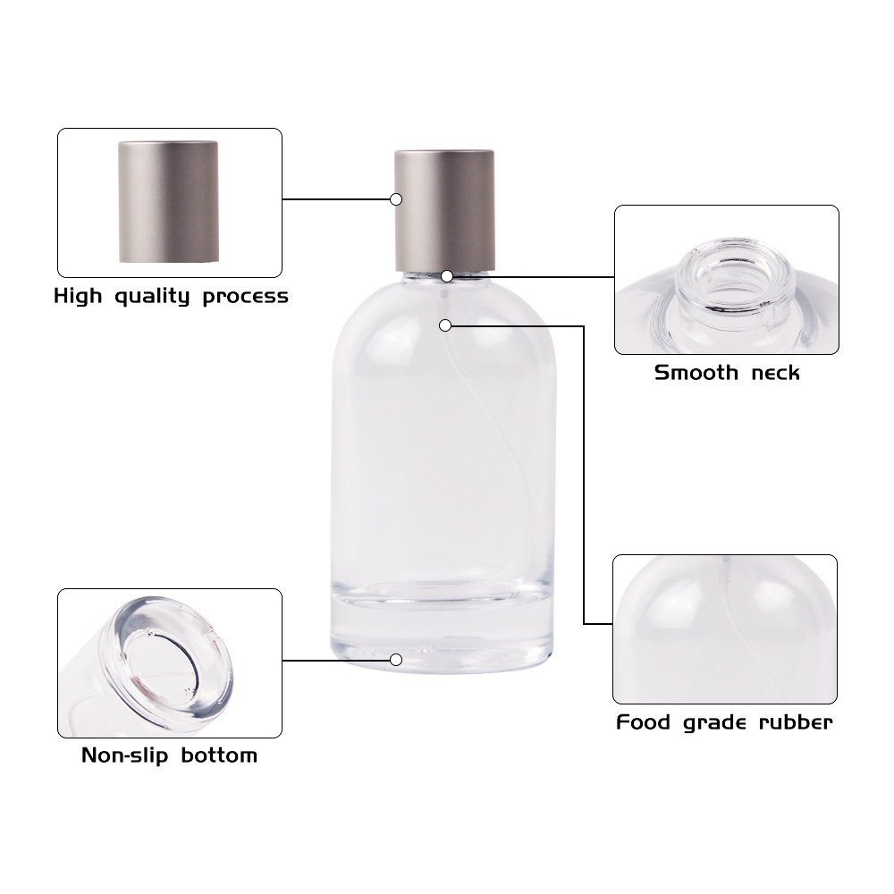 Glass Bottle Perfume Bottles 1oz 2oz 30ml 50ml 100ml Clear Empty Glass Dropper Essential Oil Bottle Packing