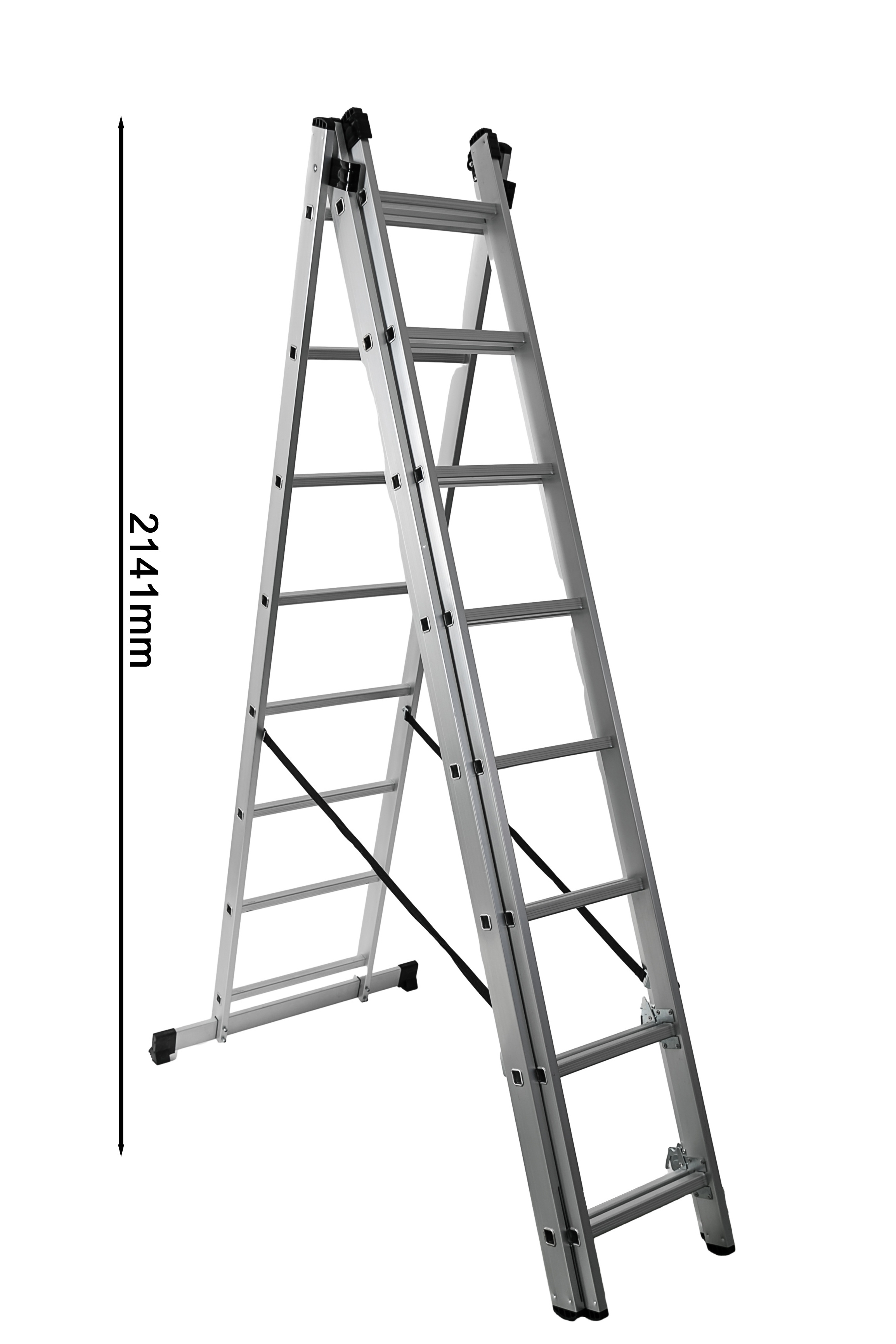 Multi-purpose Foldable Safety Extension Aluminum Ladder 3 layer TUV/GS